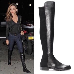 Stuart Weitzman 5050 Over the Kneel Leather Boots